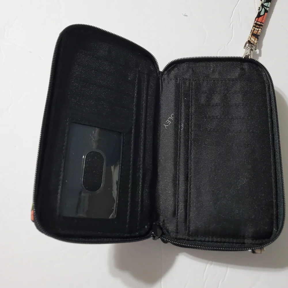 Vera Bradley Black Multi Quilted Wristlet Wallet with Floral Paisley Print - Picture 14 of 16
